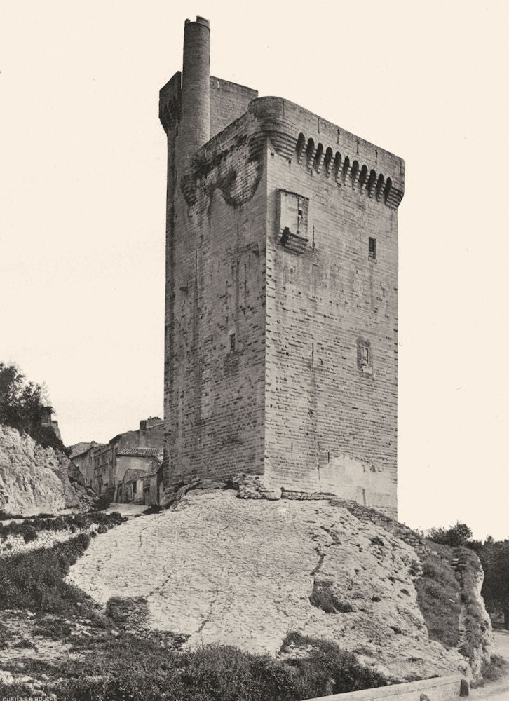 GARD. Villeneuve- lès- Avignon- Tour de Philippe-le-Bel 1902 old antique print